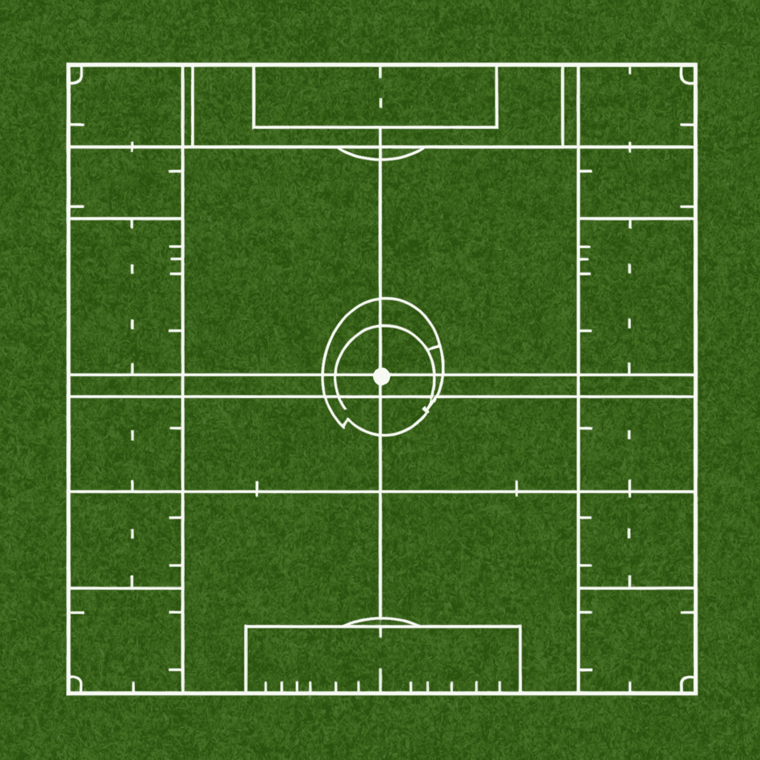 Futbol sahasında farklı oyuncu pozisyonlarının gösterimi